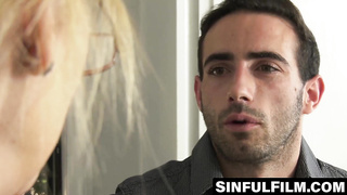 Mischievous grannie Erica Lauren humps firm in the kitchen