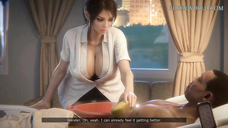 Mischievous Nurse Cougar uses his Figure to Healing BIG BLACK COCK Patient (THREE DIMENSIONAL Anime Sexgame)