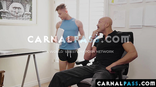 Rocky films Troy Kross gulping his muscular lollipop entire