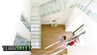 ExxxtraSmall - Adorable Lil Dark Haired Deep Throats A Giant Hard-On Dude