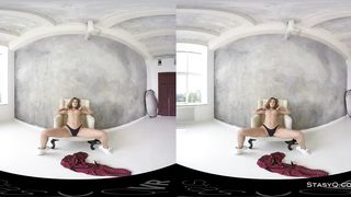 Red-Hot Platinum-Blonde First-Timer Nubile Unclothing her Crimson Microskirt