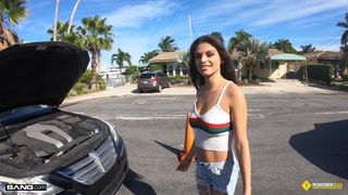 Roadside - Nice Latina Teenage Romped by Roadside Assistance