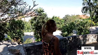 Steaming amateur Thai teenager Water needs a rail