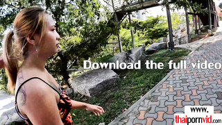 Steaming amateur Thai teenager Water needs a rail