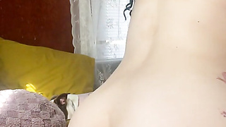 Punk chick buttplugs in her rump butt-plug then