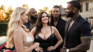 BLACKEDRAW: Bi-racial BIG BLACK COCK Gang-fuck with 2 Milf Cougar (AI Generated) Realistic