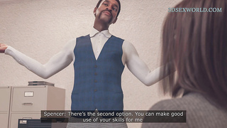Fat Arse COUGAR Professor Nails the BIG BLACK COCK Director to Keep Her Job (THREE DIMENSIONAL Sexgame)