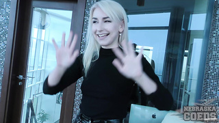 Light-haired Stunner Fucktoys Her Humid Gash