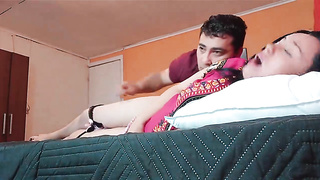 Desi Stepmother - Sonnie coats my gullet and pounds me