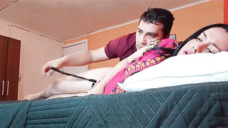 Desi Stepmother - Sonnie coats my gullet and pounds me