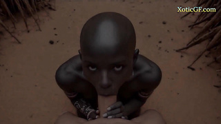 AFRICAN FUCK-FEST JOURNEY: Thin Ebony Lady Pulverized Stiff By Huge Man meat Tourist (AI Porno)