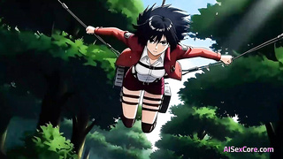 Mikasa Ackerman’s secret woods meeting with titan Eren leads to explosive money-shot accomplish