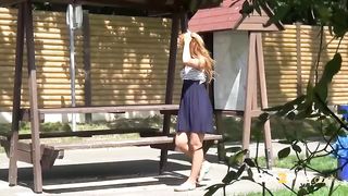 Horny femmes are urinating in public places or fondling their vags while no one is witnessing