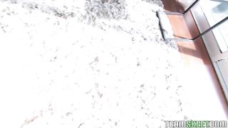 Astounding teenage displaying off her blowjob abilities and boning