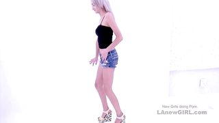 Torrid Thin Blondie Rails Deepthroats Man Rod at Modeling Casting