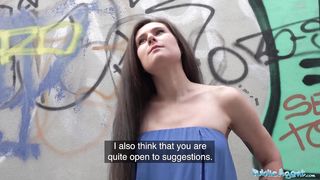 Public Agent Lara Fox gets her Lean Culo Caked in Cum