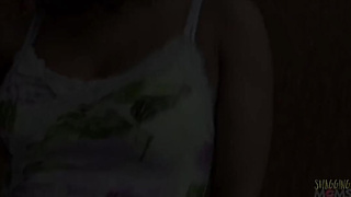 Lady in white lace undergarments showcases off her kinks and gets romped