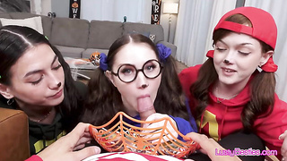 Trampy Three Gets Caught Stealing Candy Then Gets Drilled