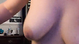 Super-naughty cougar spraying while working