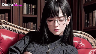 3 DIMENSIONAL Librarian Glides Humid Cunt On Bone Inbetween Ancient Books