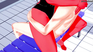 Meru the succubus pulverized waring a swimsuit