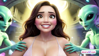 Wonderful honey gets smashed by 3 aliens at once