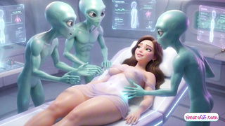 Wonderful honey gets smashed by 3 aliens at once