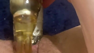 Wifey strokes on shower floor while hubby hoovers outside