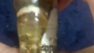 Wifey strokes on shower floor while hubby hoovers outside
