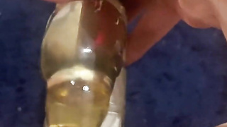 Wifey strokes on shower floor while hubby hoovers outside