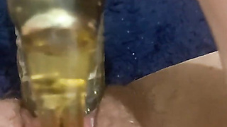 Wifey strokes on shower floor while hubby hoovers outside