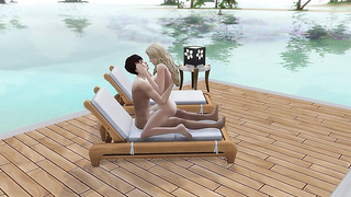 Duo in love have fuckfest in public on the beach