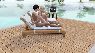 Duo in love have fuckfest in public on the beach