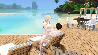 Duo in love have fuckfest in public on the beach