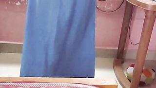 Desi Tamil Wifey Renu Raw Naked Bod Towel Dry & Slow Saree Dressing Taunt! Indianhotwifex