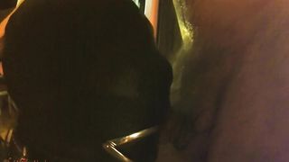 POINT OF VIEW Rough dental gag fellating sub mega-slut in leather corset