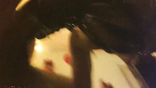 POINT OF VIEW Rough dental gag fellating sub mega-slut in leather corset