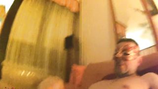 POINT OF VIEW Rough dental gag fellating sub mega-slut in leather corset