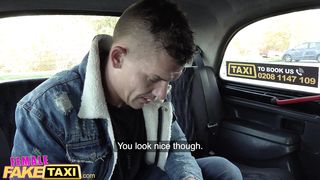 Woman Faux Cab Sabien Demonia gets her Giant Fun Bags out for Excites