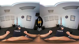 VR 180 - Aussie Cop Angela Milky Interrogates will Pounder