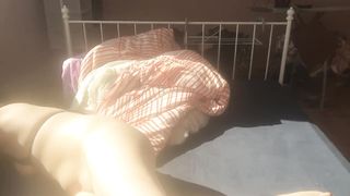 Smoking slavegirl nails her pooper and gasps herself