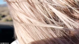 Public Teenie Intercourse in the Convertible Camper on a way to Las Vegas - Eva Elfie