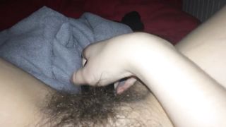 Youthfull Female Taunts Raw Vag with Battered Hairbrush