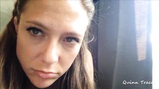 Quinn Tracey elations herself in front of mirror (faux-cocks, kitten costume)