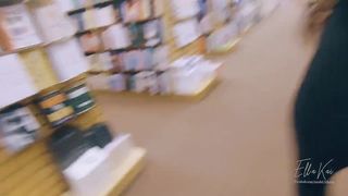 (NEARLY CAUGHT) Super-Naughty Public Deep Throat and Hump, Jizm Walk Thru Engaged Library