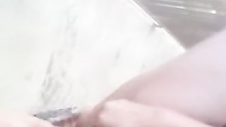 Caught ambling braless public getting off