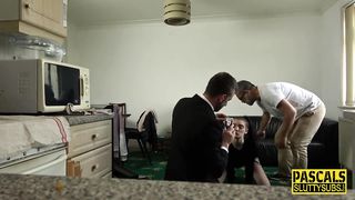 Ballgagged subordinated teenage gets pummeled