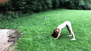 freckledRED Frigs Her Humid Vag In Public For The Yoga Instructor