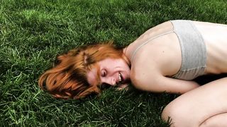 freckledRED Frigs Her Humid Vag In Public For The Yoga Instructor