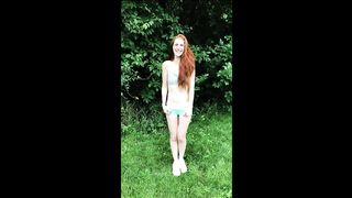 freckledRED Frigs Her Humid Vag In Public For The Yoga Instructor